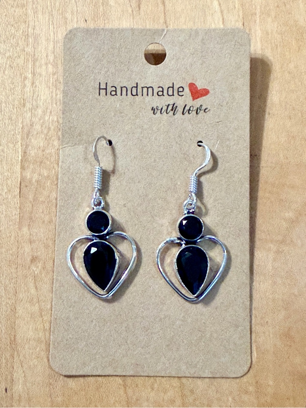 Beautiful Silver Heart Drop Earrings - 925 Plated/Stamped